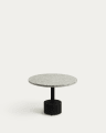 Delano grey terrazzo side table with steel legs in a black finish, Ø 55 cm