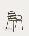 Joncols stackable outdoor aluminium chair with a powder coated green finish