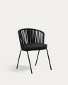 Saconca outdoor chair with cord and black galvanised steel