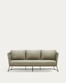 Saconca 3-seater outdoor sofa made of cord and green galvanised steel, 189 cm