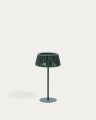 Aldet outdoor solar table lamp in turquoise rope cord