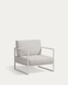 Comova 100% outdoor armchair in white and white aluminium