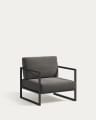 Comova 100% outdoor armchair in dark grey and black aluminium