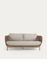 Catalina 3 seater sofa made with beige cord and solid acacia wood, 170 cm FSC 100%
