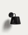 Aldet black outdoor wall light in flat rope cord and metal