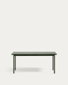 Maurina outdoor table in green galvanised steel with green tiles 182 x 91cm