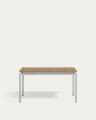 Canyelles outdoor extendable table in polywood and aluminium in light grey 140 (200) x 90cm