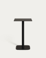 Dina high outdoor table in black with metal leg in a painted black finish, 60 x 60 x 96 cm