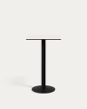 Esilda high table in white with metal leg in a painted black finish, 60 x 60 x 96 cm