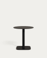 Dina round outdoor table in black with metal legal in a painted black finish, Ø 68x70 cm