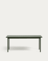 Maurina outdoor table in green galvanised steel with green tiles 223 x 101cm