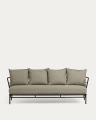 Mareluz 3 seater sofa in black steel, 197 cm