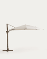 Parasol déporté Noli beige avec armature en aluminium taupe 300 x 420 cm