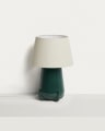 Tischlampe Odra aus grüner Keramik mit glänzendem Finish