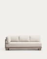 Nerano 3-seater sofa in taupe aluminium 208 cm