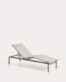 Stackable sun lounger Lesina in taupe aluminium and ecru texteline