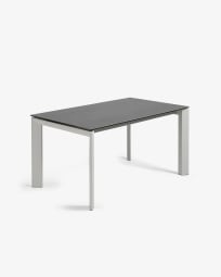Axis porcelain extendable table in Volcano Rock finish with grey legs 160 (220) cm