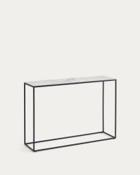 Rewena salontafel van porselein met witte Kalosafwerking en stalen frame 110 x 75 cm