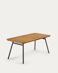 Soumaya Tisch 180 x 90 cm aus massivem Akazienholz und schwarzen Stahlbeinen FSC 100%