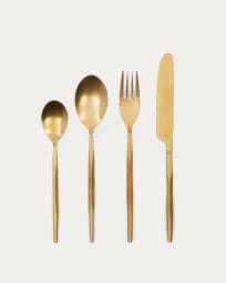 Ali 16-piece gold cutlery set