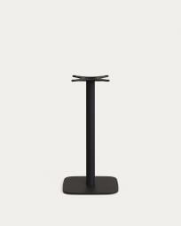 Gamba da tavolo alto da bar Dina con piano quadrato in metallo con finitura verniciata in nero
