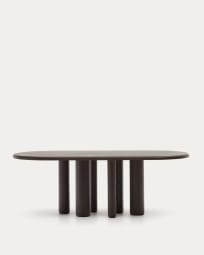 Table ovale Mailen en contre-plaqué de frêne avec finition foncée  Ø 220 x 105 cm