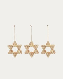 Yaravi set of 3 wooden hanging stars
