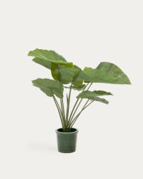 Alocasia Odora Kunstpflanze mit Topf schwarz 57 cm