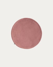 Στρογγυλό μαξιλάρι καθίσματος Rimca, 35εκ, ροζ βελούδο