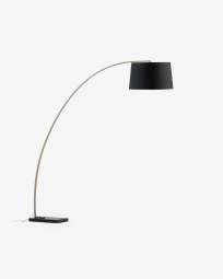 Juhe floor lamp in gold steel and black marble UK adapter