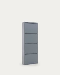 Schoenenrek Ode 50 x 136 cm 4 deuren metaal grijs