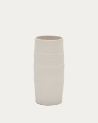 Macae white ceramic vase Ø 27 cm
