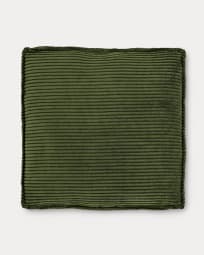 Blok cushion in green wide seam corduroy, 60 x 60 cm