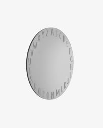 Espelho de parede redondo Keila abecedário cinzento Ø 50 cm