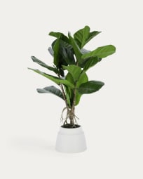 Sztuczna roślina Lyrata z ceramiczną doniczką białą 60 cm