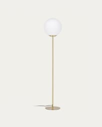 Mahala floor lamp in steel and frosted glass UK adapter