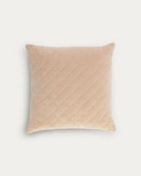 Capa almofada Carmin 100% algodão veludo com losangos rosa 45 x 45 cm