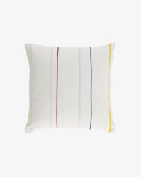 Nahilin 100% organic cotton cushion cover with multicolour stripes 45 x 45 cm