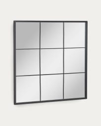 Espelho de parede Ulrica metal preto 80 x 80 cm