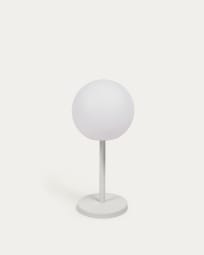 Lámpara de mesa de exterior Dinesh de acero blanco