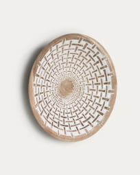 Mely wandpaneel massief houten mungur witte Ø 45 cm