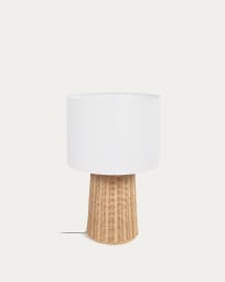 Kimjit table lamp in rattan with natural finish UK adapter