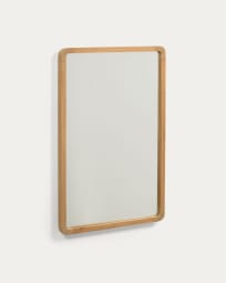 Espelho Shamel de madeira maciça de teca 45 x 70 cm