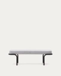 Banc Compo gris et structure en métal noir 130 cm