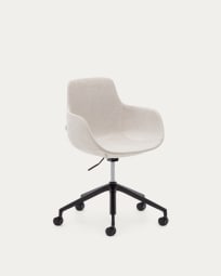 Tissiana beige and aluminium desk chair with matt black finish