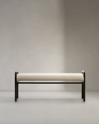 Banc desenfundable Macaret de fusta massissa de roure acabat negre 120 cm FSC Mix Credit