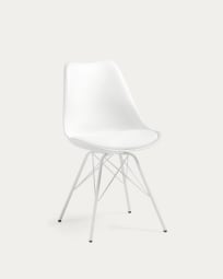 Cadeira Ralf branco com pernas de metal
