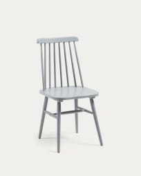 Krzesło Tressia z MDF i lakierowanego na szaro litego drewna kauczukowego