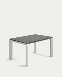 Table extensible Axis grès cérame finition Vulcano Roca pieds gris 140 (200) cm