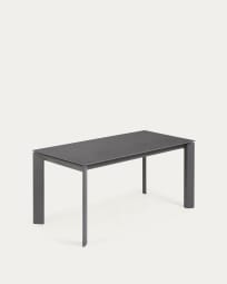 Επεκτεινόμενο τραπέζι Axis, πορσελάνη Vulcano Roca, σκούρα γκρι πόδια, 160(220)εκ